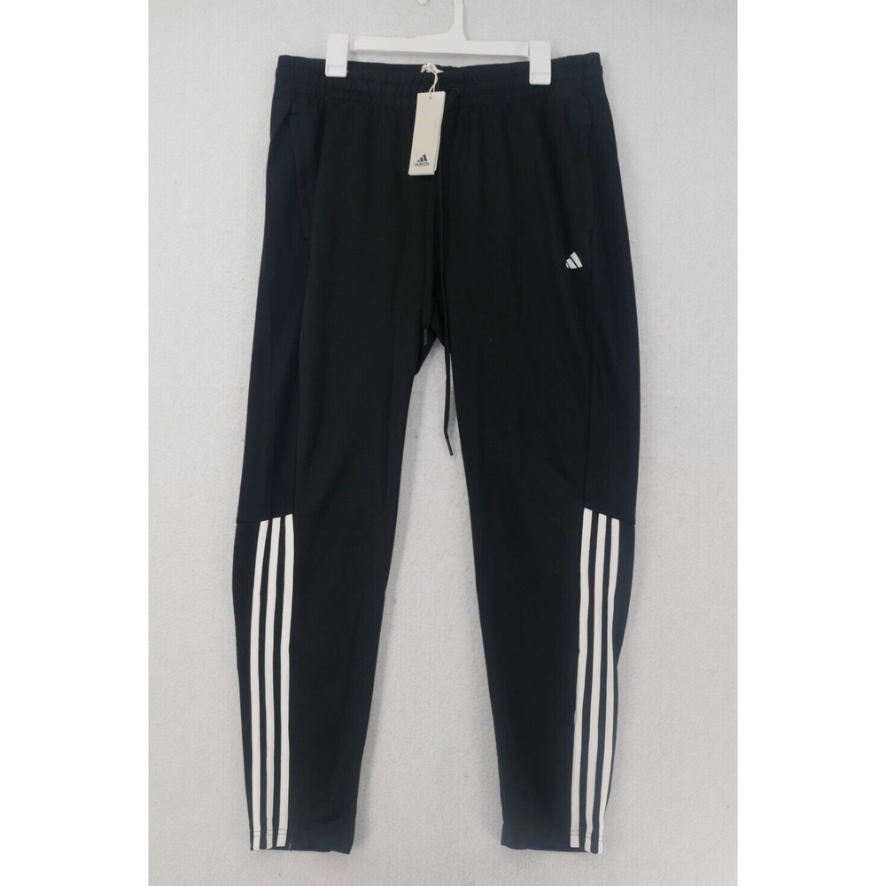 NEW adidas Women's 2X Sereno Pants Black White Stripe Track Pants with Pockets - Picture 3 of 12